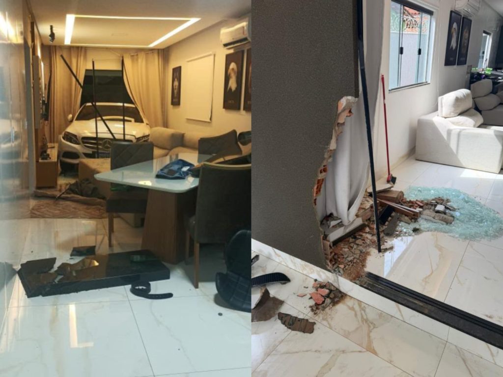 Mulher derruba portão com BMW, destrói casa e agride ex e convidada em Goiânia