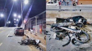 Médico dirigia carro que atingiu 148 km/h, "voou" e arremessou jovens pelo parapeito do viaduto.