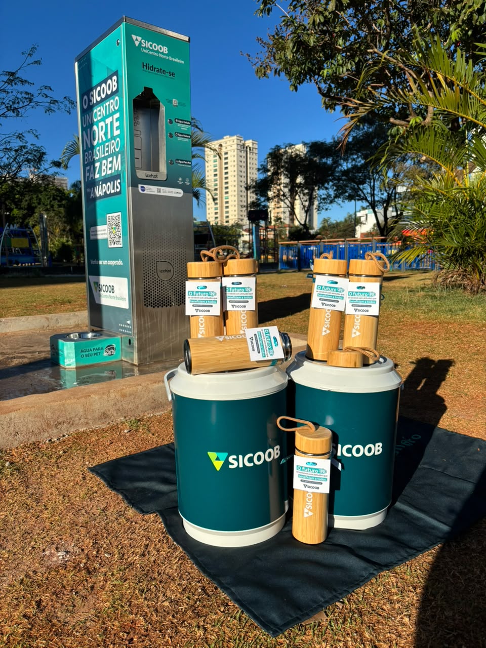 Estação de hidratação instalada no Parque Ipiranga