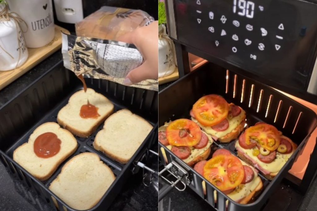 omo transformar o pão de forma em uma pizza