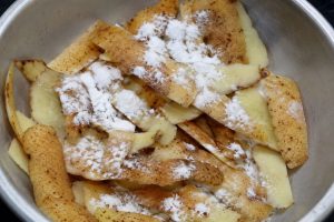 cascas de batata com bicarbonato
