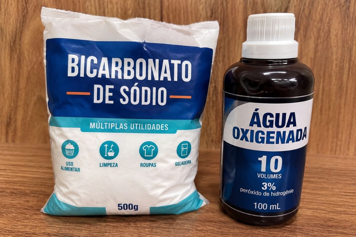 bicarbonato de sódio com água oxigenada