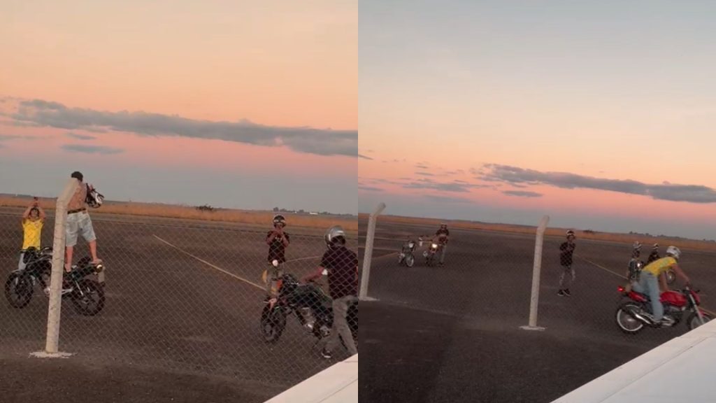 Presença de motociclistas no Aeroporto de Anápolis preocupou.