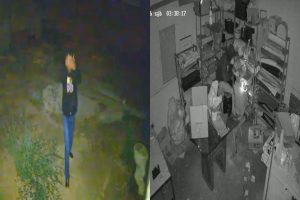 Vídeo flagra ladrão cobrindo o rosto e movendo câmera de segurança antes de invadir loja em Anápolis