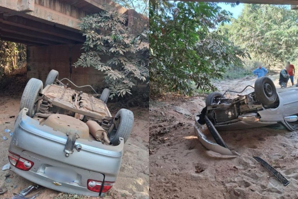 carro caiu de ponte