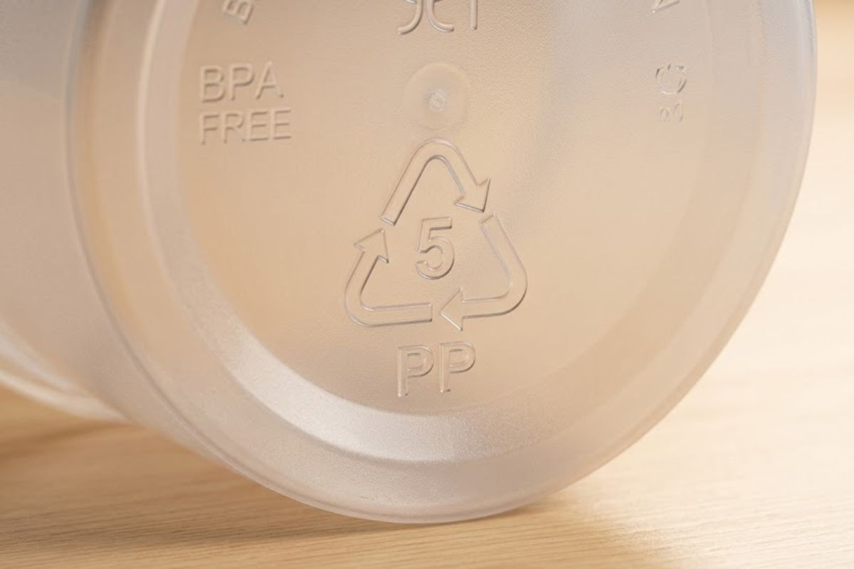 O número na parte de baixo dos recipientes de plástico identifica o tipo de material usado na fabricação e facilita o processo de reciclagem