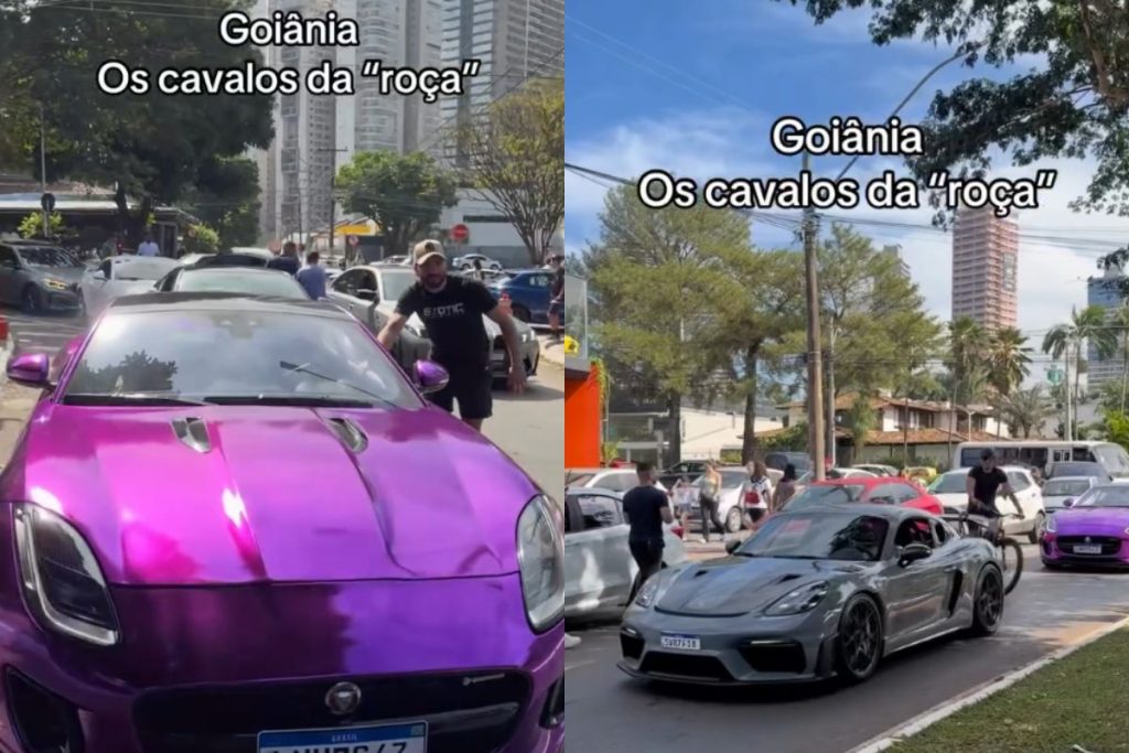 Carros de luxo chamam atenção ao percorrer ruas de Goiânia