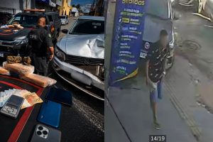 Homem fugiu após a batida de carro, mas foi encontrado horas depois em Goiânia. (Foto: Divulgação/Polícia Militar)