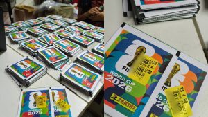 Figurinhas da Copa do Mundo falsificadas foram apreendidas em Goiânia.