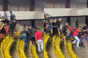 Briga generalizada entre torcidas termina com jovem espancado no Ginásio Internacional de Anápolis