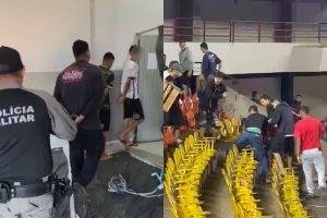 PM prende quatro suspeitos de envolvimento em briga generalizada no Ginásio Internacional de Anápolis