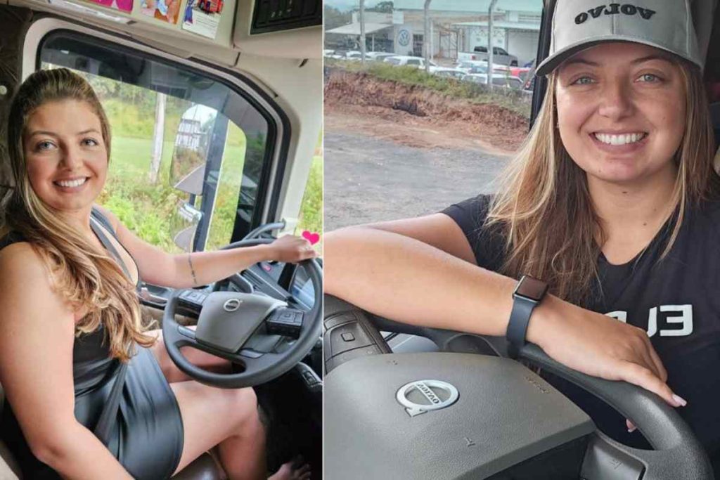 Andréia largou a faculdade para virar caminhoneira