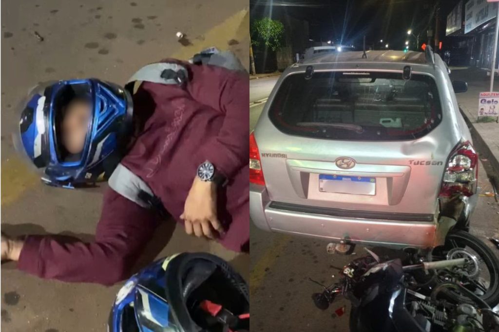 Motociclista bêbado é preso após bater em carro estacionado no Centro de Anápolis