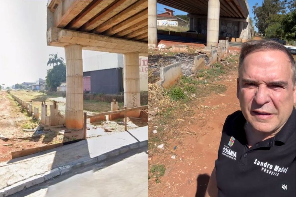 Viaduto da Avenida Leste-Oeste sobre a Avenida Castelo Branco segue com obras paralisadas e passa por nova avaliação técnica após questionamentos sobre as condições estruturais. (Foto: Captura de tela/Google Maps/Reprodução/Redes sociais)