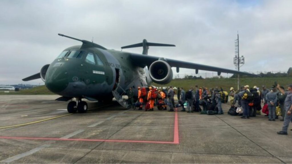 Missão humanitária da FAB rumo à Venezuela usou o KC-390 Millennium, do Esquadrão Zeus, de Anápolis.