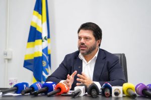 Márcio Corrêa, prefeito de Anápolis, durante coletiva de imprensa, falou sobre festa de aniversário da cidade.