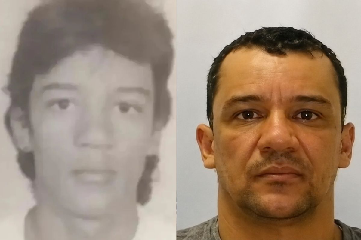 À esquerda, foto de arquivo de Renivaldo Figueiredo Lima; à direita, imagem atual divulgada após a prisão do foragido na Irlanda. (Foto: Reprodução)