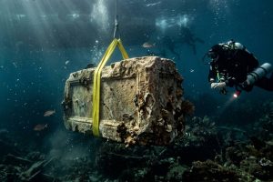 Após 1.600 anos submersos, arqueólogos resgatam 22 blocos de até 80 toneladas de uma das Sete Maravilhas do Mundo Antigo