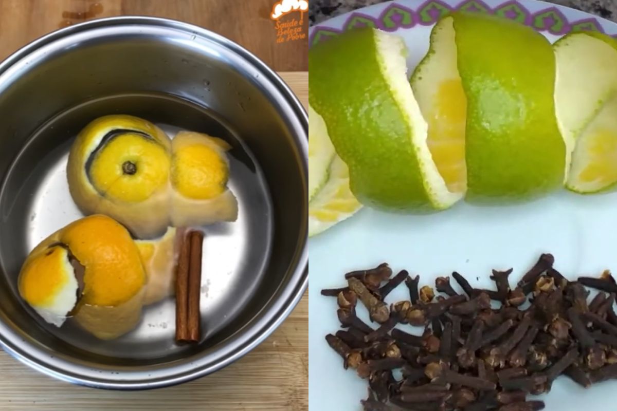 Casca de Laranja com Cravo e Canela forma um aromatizador natural que perfuma os ambientes e ajuda a eliminar maus odores