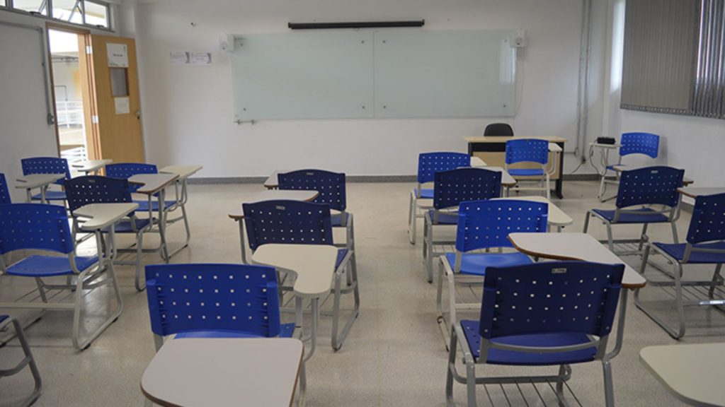 Sala de aula no Instituto Federal de Goiás. curso
