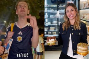 Vídeo publicado pela confeitaria goiana registra o momento em que estrangeiros descobrem os doces da marca. (Foto: Reprodução/Instagram/@perdomodoces)
