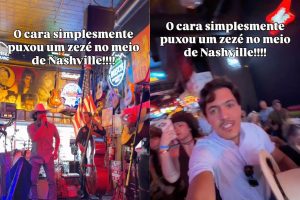 Cantor goianiense Pietro animou o público em um bar de Nashville ao interpretar o clássico "Muda de Vida", de Zezé Di Camargo & Luciano. (Foto: Reprodução/Redes Sociais)