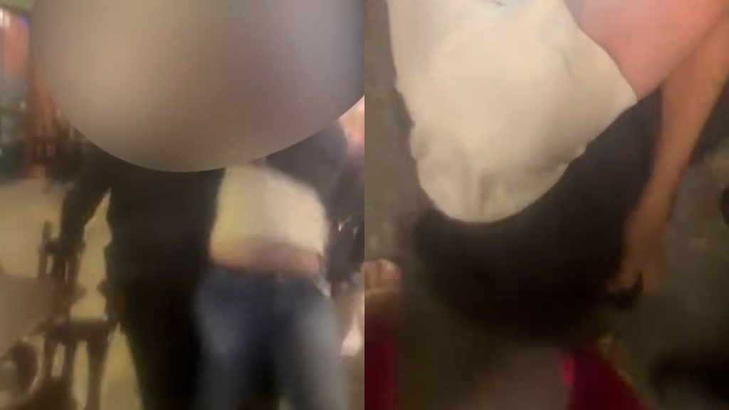 Médico foi imobilizado e arrastado para fora do bar.