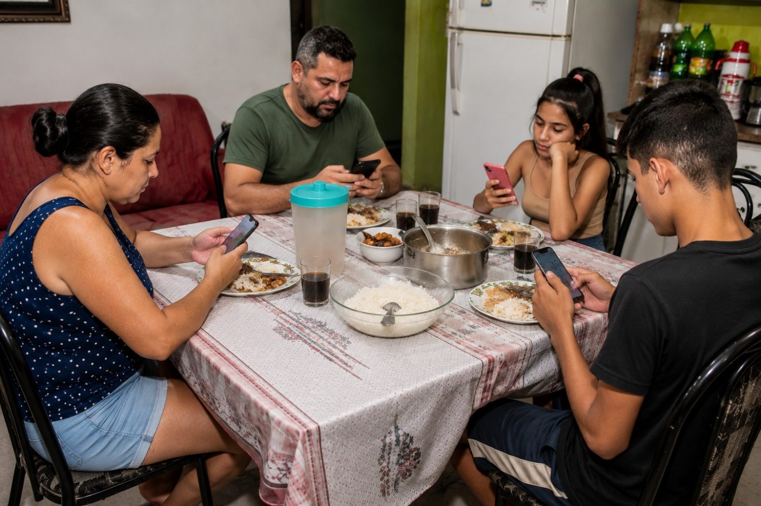 O uso de celular durante as refeições afeta não apenas a digestão, mas também a vida familiar, alertam psicólogos