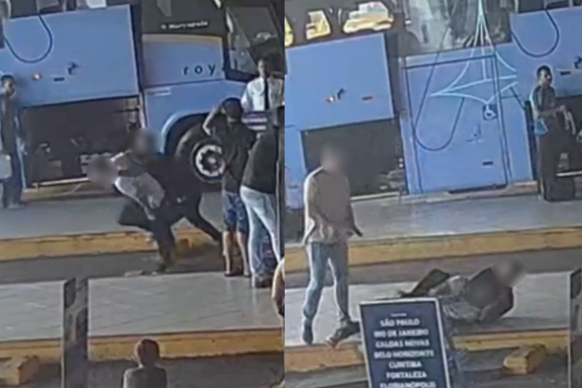 Rodoviária de Goiânia Câmeras de segurança do terminal registraram o momento da abordagem. (Foto: Mais Goiás)