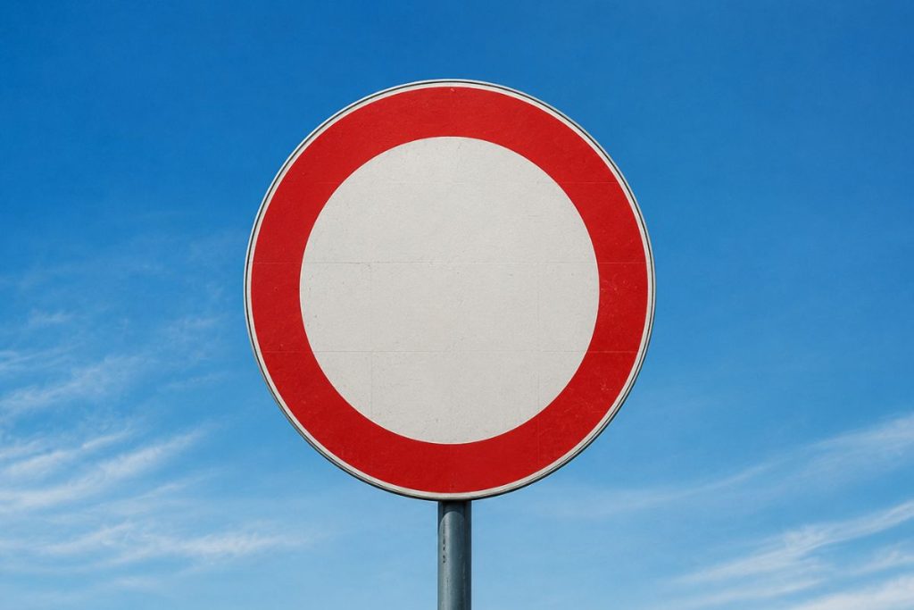Nova placa de trânsito