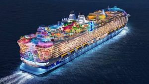 O maior navio de cruzeiro do mundo tem 370 metros de comprimento, leva 7.600 passageiros, reúne mais de 40 restaurantes e bares, tem 20 andares e pesa 5 vezes mais que o Titanic