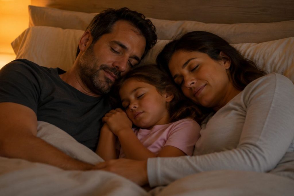 adultos que dormiam com os pais