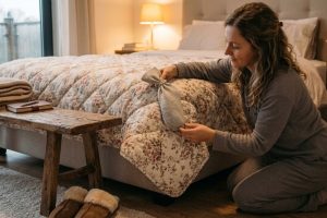 Meia com arroz embaixo da coberta é um truque caseiro que ajuda a aquecer a cama, aliviar o frio e tornar as noites de inverno mais confortáveis