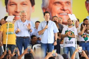 Daniel Vilela durante o Encontro Regional Pra Frente Goiás, em Campos Belos, onde defendeu a continuidade do atual projeto político no estado. (Foto: Divulgação)