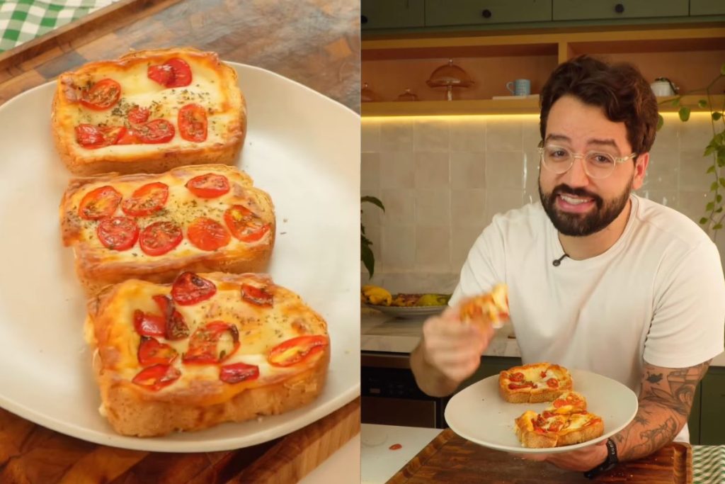 pão com ovo para o lanche