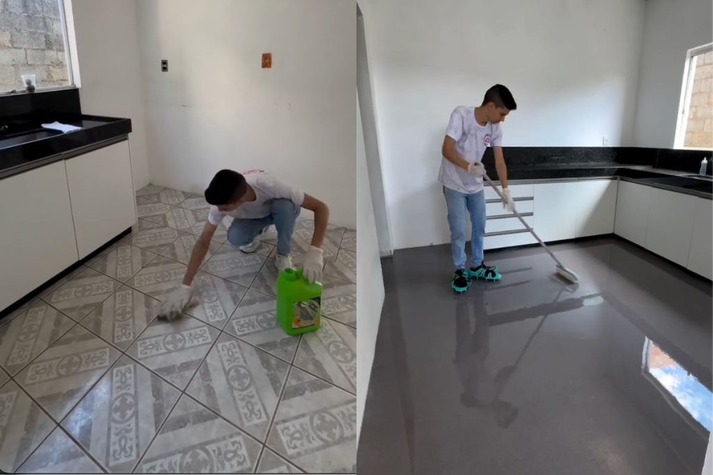 granito líquido sobre piso velho