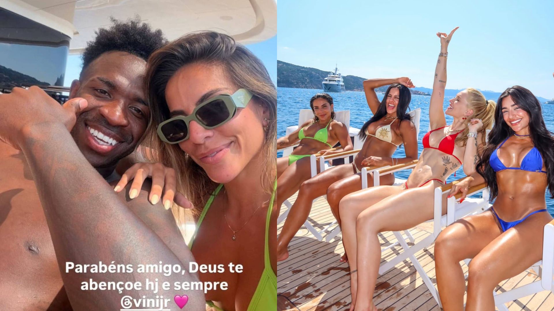 Virginia Fonseca comemora aniversário de Vini Jr em iate de luxo na Itália