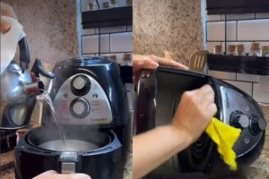Diaristas ensinam como limpar a AirFryer por dentro sem encharcar o aparelho e preservando seus componentes