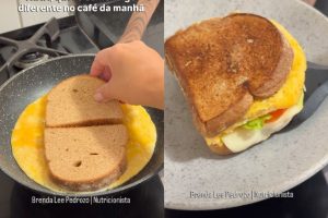 Adeus, pão com presunto, mussarela e ovo