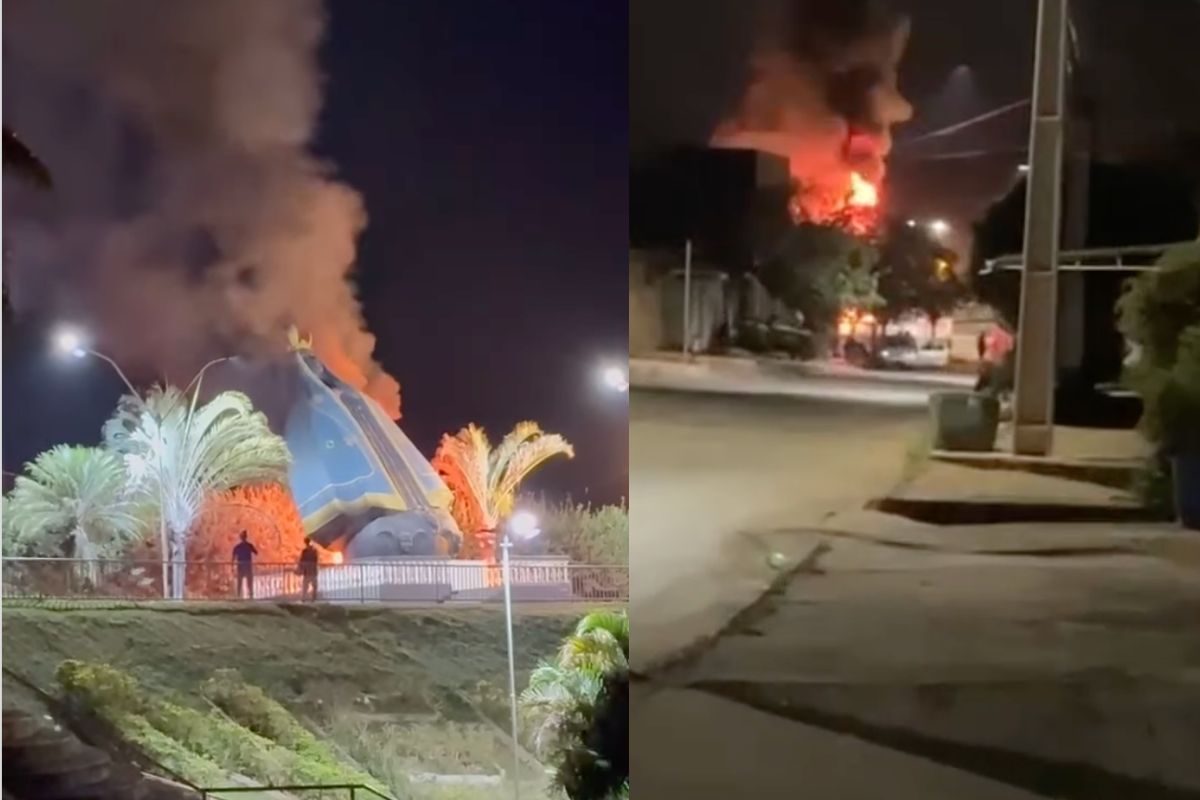 Causas do incêndio que destruiu a imagem de Nossa Senhora Aparecida seguem sob investigação das forças de segurança. (Foto: Reprodução)
