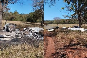 avião usado pelo tráfico de drogas pegou fogo