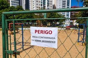 Parquinho no Jardim Goiás é interditado após areia ser contaminada por bicho geográfico