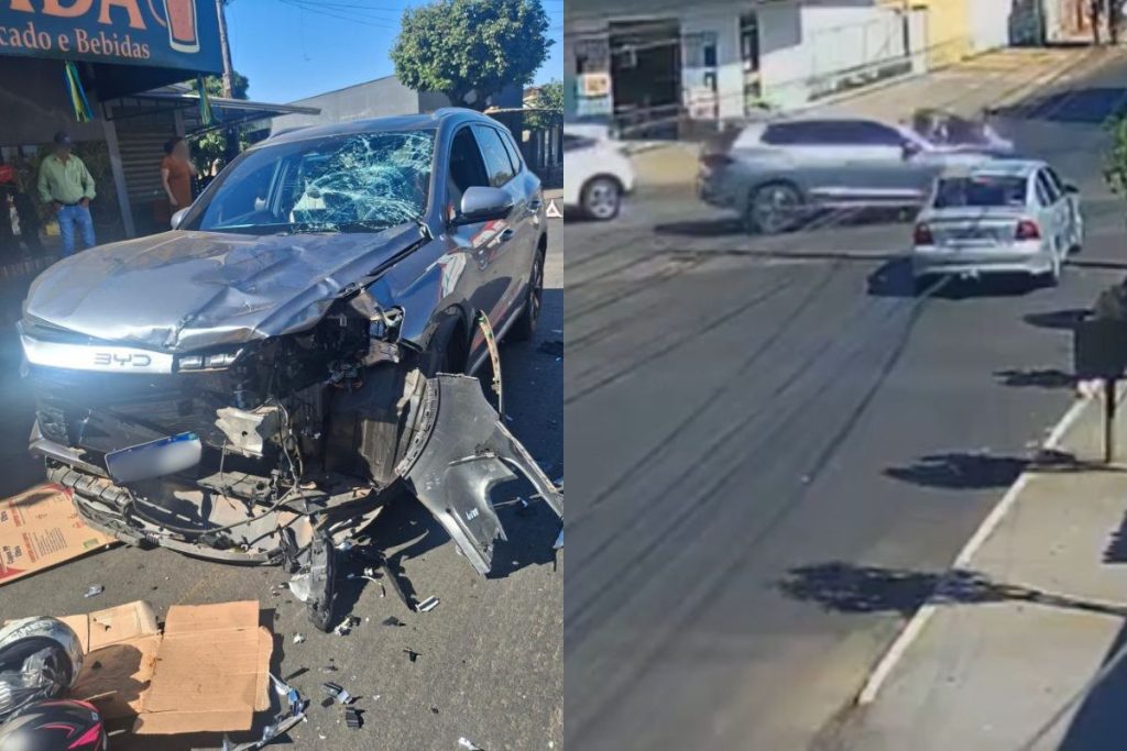 acidente entre carro e moto em anapolis
