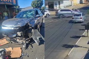 acidente entre carro e moto em anapolis