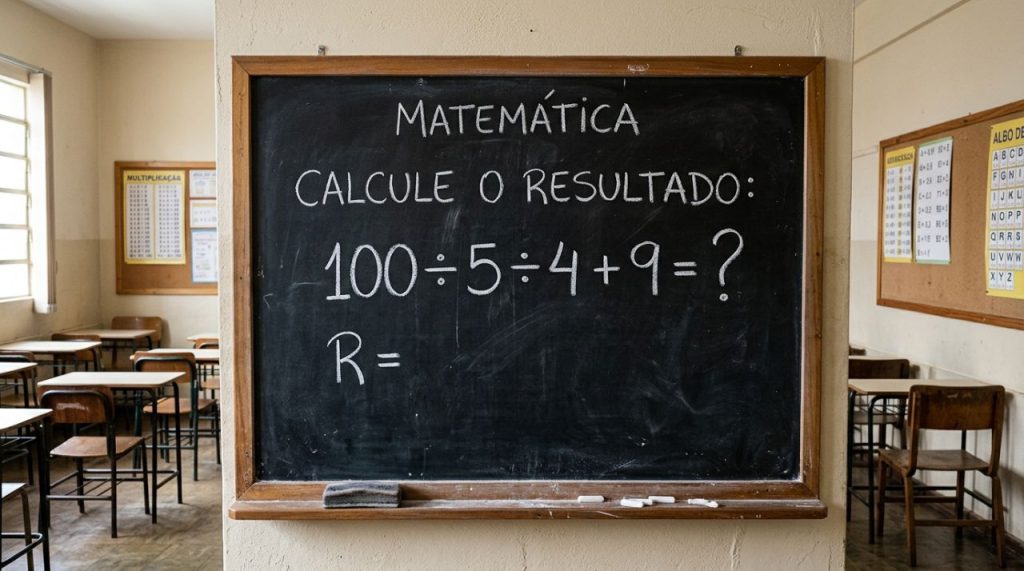 A conta 100 ÷ 5 ÷ 4 + 9 parece simples, mas a maioria das pessoas erra a resposta na primeira tentativa
