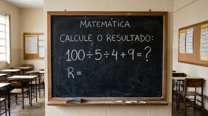 A conta 100 ÷ 5 ÷ 4 + 9 parece simples, mas a maioria das pessoas erra a resposta na primeira tentativa