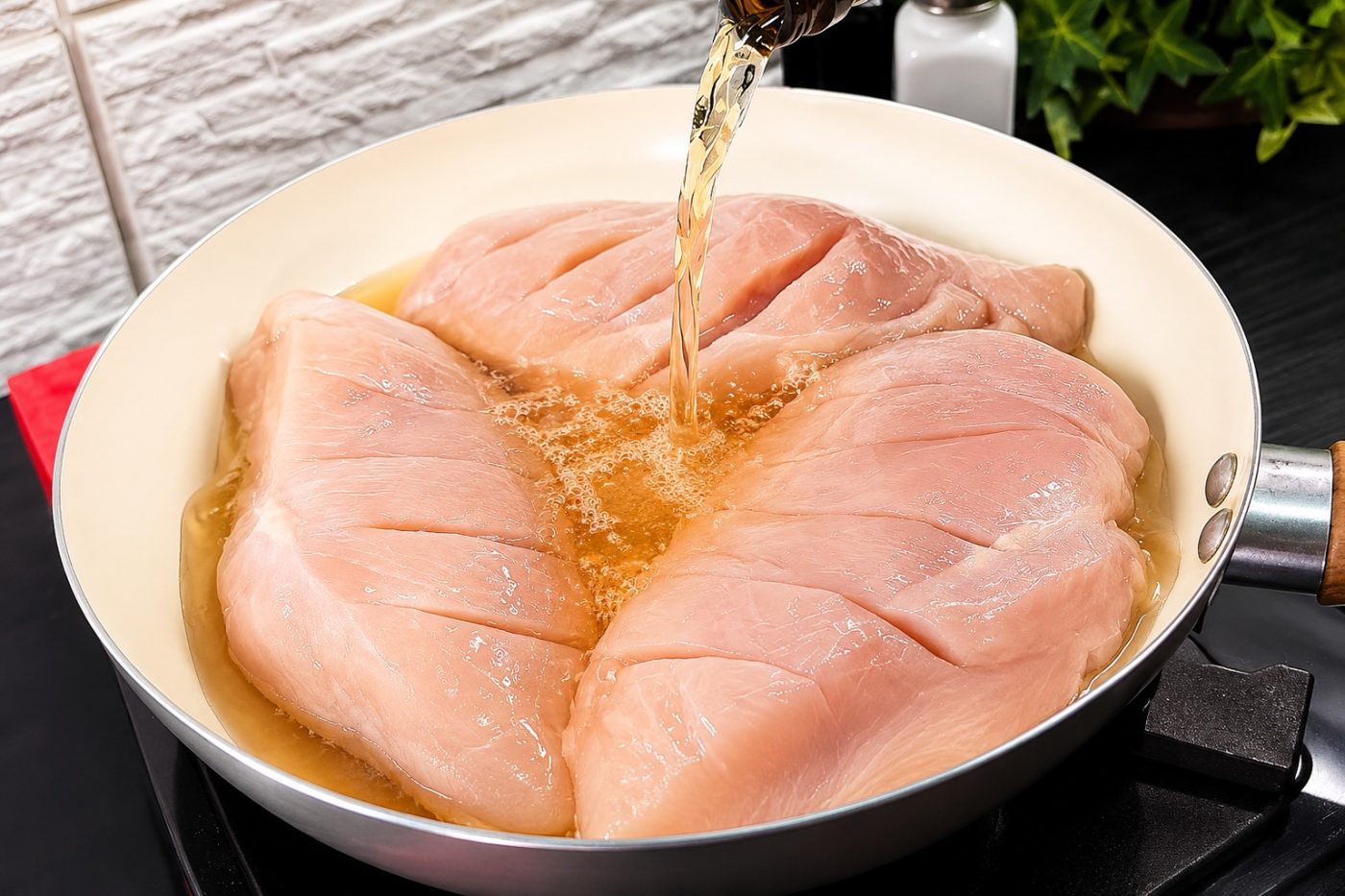 Colocar vinagre na panela para cozinhar peito de frango: para que serve e por que é recomendado