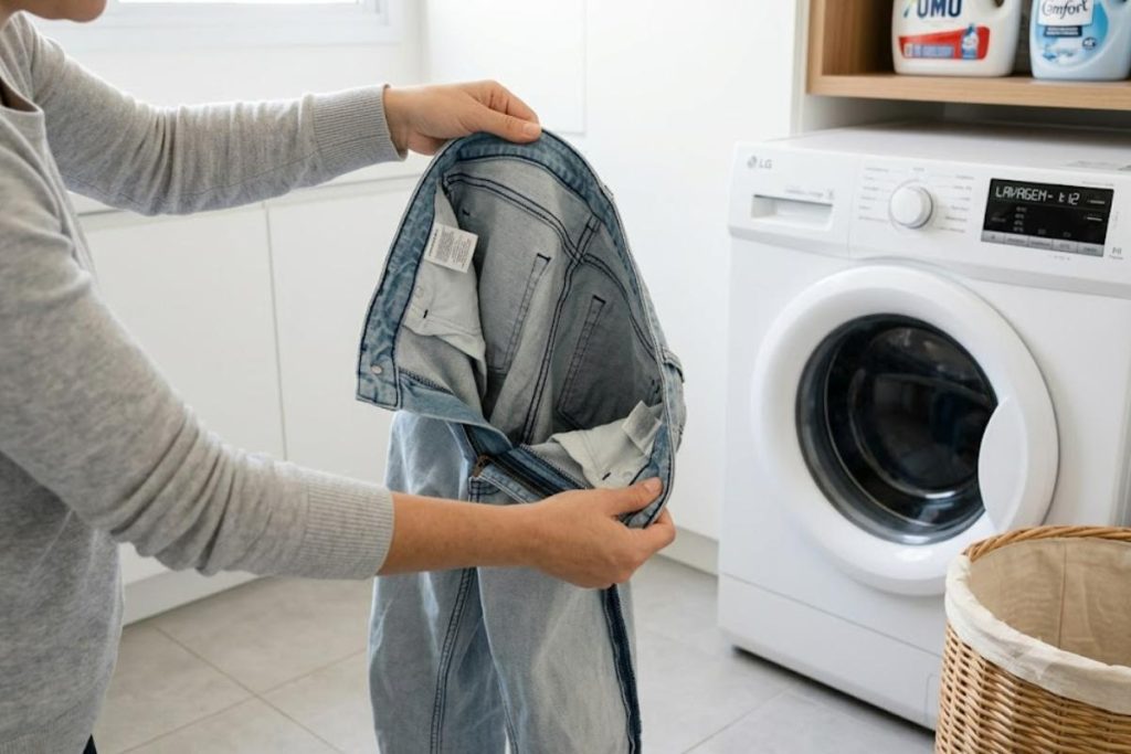 Virar as calças jeans antes de colocá-las na máquina de lavar: para que serve e por que é recomendado