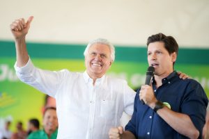 Durante evento em Trindade, Daniel Vilela afirmou que a segurança pública continuará sendo prioridade e defendeu a ampliação dos investimentos em tecnologia e policiamento. (Foto: Reprodução)