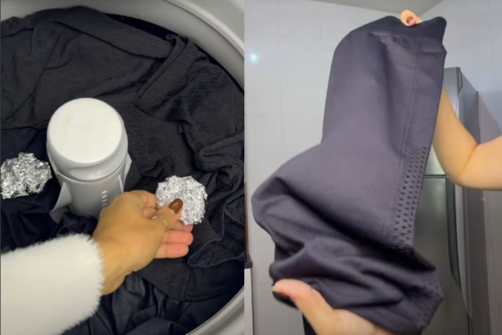 As Bolinhas de papel-alumínio ajudam a reduzir a eletricidade estática durante a lavagem e evitam que pelos grudem nas roupas escuras